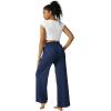 imageWide Leg Pants Women High Waisted Slacks Lounge Baggy Flowy Palazzo Pants with PocketsNavy Blue