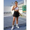 imageWomens Athletic Running Shorts with Pockets Crossover Butterfly Flowy Shorts Cute Summer SkortsBlack