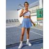 imageWomens Athletic Running Shorts with Pockets Crossover Butterfly Flowy Shorts Cute Summer SkortsBlue