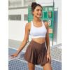 imageWomens Athletic Running Shorts with Pockets Crossover Butterfly Flowy Shorts Cute Summer SkortsBrown