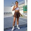 imageWomens Athletic Running Shorts with Pockets Crossover Butterfly Flowy Shorts Cute Summer SkortsBrown
