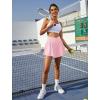 imageWomens Athletic Running Shorts with Pockets Crossover Butterfly Flowy Shorts Cute Summer SkortsPink