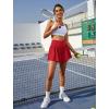 imageWomens Athletic Running Shorts with Pockets Crossover Butterfly Flowy Shorts Cute Summer SkortsRed
