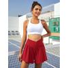 imageWomens Athletic Running Shorts with Pockets Crossover Butterfly Flowy Shorts Cute Summer SkortsRed