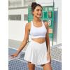 imageWomens Athletic Running Shorts with Pockets Crossover Butterfly Flowy Shorts Cute Summer SkortsWhite
