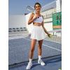 imageWomens Athletic Running Shorts with Pockets Crossover Butterfly Flowy Shorts Cute Summer SkortsWhite