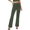 imageWomens Bootcut Dress Pants Business Casual Work Pants with Pockets High Waist Stretchy Trousers Pull On Office SlacksArmy Green