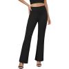 imageWomens Bootcut Dress Pants Business Casual Work Pants with Pockets High Waist Stretchy Trousers Pull On Office SlacksBlack