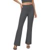 imageWomens Bootcut Dress Pants Business Casual Work Pants with Pockets High Waist Stretchy Trousers Pull On Office SlacksDark Grey