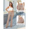 imageWomens Bootcut Dress Pants Business Casual Work Pants with Pockets High Waist Stretchy Trousers Pull On Office SlacksLight Coffee