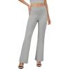 imageWomens Bootcut Dress Pants Business Casual Work Pants with Pockets High Waist Stretchy Trousers Pull On Office SlacksLight Grey