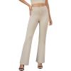 imageWomens Bootcut Dress Pants Business Casual Work Pants with Pockets High Waist Stretchy Trousers Pull On Office SlacksLight Khaki