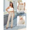 imageWomens Bootcut Dress Pants Business Casual Work Pants with Pockets High Waist Stretchy Trousers Pull On Office SlacksLight Khaki
