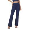 imageWomens Bootcut Dress Pants Business Casual Work Pants with Pockets High Waist Stretchy Trousers Pull On Office SlacksNavy Blue