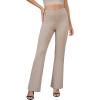 imageWomens Bootcut Dress Pants Business Casual Work Pants with Pockets High Waist Stretchy Trousers Pull On Office SlacksTaupe
