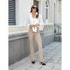 imageWomens Bootcut Dress Pants Business Casual Work Pants with Pockets High Waist Stretchy Trousers Pull On Office SlacksTaupe
