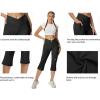 imageWomens Flare Leggings with PocketsCrossover High Waisted Bootcut Yoga PantsTummy Control Bell Bottom LeggingsZblackcapris