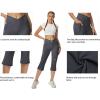 imageWomens Flare Leggings with PocketsCrossover High Waisted Bootcut Yoga PantsTummy Control Bell Bottom LeggingsZdark Graycapris