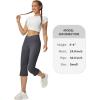 imageWomens Flare Leggings with PocketsCrossover High Waisted Bootcut Yoga PantsTummy Control Bell Bottom LeggingsZdark Graycapris
