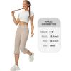 imageWomens Flare Leggings with PocketsCrossover High Waisted Bootcut Yoga PantsTummy Control Bell Bottom LeggingsZkhakicapris