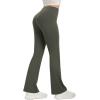 imageWomens Flare Yoga Pants High Waisted Flared Leggings Bootcut Workout Bell Bottoms Leggings Tummy ControlArmy Green