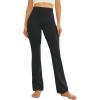 imageWomens Flare Yoga Pants High Waisted Flared Leggings Bootcut Workout Bell Bottoms Leggings Tummy ControlBlack