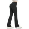 imageWomens Flare Yoga Pants High Waisted Flared Leggings Bootcut Workout Bell Bottoms Leggings Tummy ControlBlack