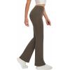 imageWomens Flare Yoga Pants High Waisted Flared Leggings Bootcut Workout Bell Bottoms Leggings Tummy ControlBrown