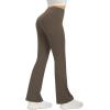 imageWomens Flare Yoga Pants High Waisted Flared Leggings Bootcut Workout Bell Bottoms Leggings Tummy ControlBrown