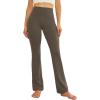 imageWomens Flare Yoga Pants High Waisted Flared Leggings Bootcut Workout Bell Bottoms Leggings Tummy ControlBrown