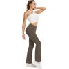 imageWomens Flare Yoga Pants High Waisted Flared Leggings Bootcut Workout Bell Bottoms Leggings Tummy ControlBrown
