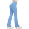 imageWomens Flare Yoga Pants High Waisted Flared Leggings Bootcut Workout Bell Bottoms Leggings Tummy ControlLight Blue