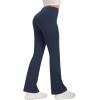 imageWomens Flare Yoga Pants High Waisted Flared Leggings Bootcut Workout Bell Bottoms Leggings Tummy ControlNavy Blue