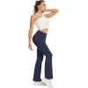 imageWomens Flare Yoga Pants High Waisted Flared Leggings Bootcut Workout Bell Bottoms Leggings Tummy ControlNavy Blue