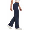 imageWomens Flare Yoga Pants High Waisted Flared Leggings Bootcut Workout Bell Bottoms Leggings Tummy ControlNavy Blue