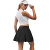 imageWomens Pleated Tennis Skirts with Pocket Shorts High Waisted Skorts Lightweight Golf Skirt Flowy Athletic SkortBlack