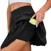 imageWomens Pleated Tennis Skirts with Pocket Shorts High Waisted Skorts Lightweight Golf Skirt Flowy Athletic SkortBlack