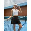 imageWomens Pleated Tennis Skirts with Pocket Shorts High Waisted Skorts Lightweight Golf Skirt Flowy Athletic SkortBlack