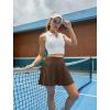 imageWomens Pleated Tennis Skirts with Pocket Shorts High Waisted Skorts Lightweight Golf Skirt Flowy Athletic SkortBrown