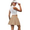 imageWomens Pleated Tennis Skirts with Pocket Shorts High Waisted Skorts Lightweight Golf Skirt Flowy Athletic SkortDark Khaki