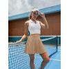 imageWomens Pleated Tennis Skirts with Pocket Shorts High Waisted Skorts Lightweight Golf Skirt Flowy Athletic SkortDark Khaki