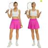 imageWomens Pleated Tennis Skirts with Pocket Shorts High Waisted Skorts Lightweight Golf Skirt Flowy Athletic SkortHot Pink