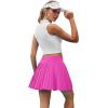 imageWomens Pleated Tennis Skirts with Pocket Shorts High Waisted Skorts Lightweight Golf Skirt Flowy Athletic SkortHot Pink