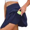 imageWomens Pleated Tennis Skirts with Pocket Shorts High Waisted Skorts Lightweight Golf Skirt Flowy Athletic SkortNavy Blue