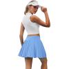 imageWomens Pleated Tennis Skirts with Pocket Shorts High Waisted Skorts Lightweight Golf Skirt Flowy Athletic SkortSky Blue