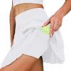 imageWomens Pleated Tennis Skirts with Pocket Shorts High Waisted Skorts Lightweight Golf Skirt Flowy Athletic SkortWhite