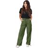 imageWomens Quick Dry Hiking Pants Lightweight Cargo Pants UPF50 High Waisted Travel Work Wide Leg Pants with PocketsArmy Green