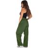 imageWomens Quick Dry Hiking Pants Lightweight Cargo Pants UPF50 High Waisted Travel Work Wide Leg Pants with PocketsArmy Green