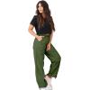 imageWomens Quick Dry Hiking Pants Lightweight Cargo Pants UPF50 High Waisted Travel Work Wide Leg Pants with PocketsArmy Green