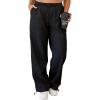 imageWomens Quick Dry Hiking Pants Lightweight Cargo Pants UPF50 High Waisted Travel Work Wide Leg Pants with PocketsBlack